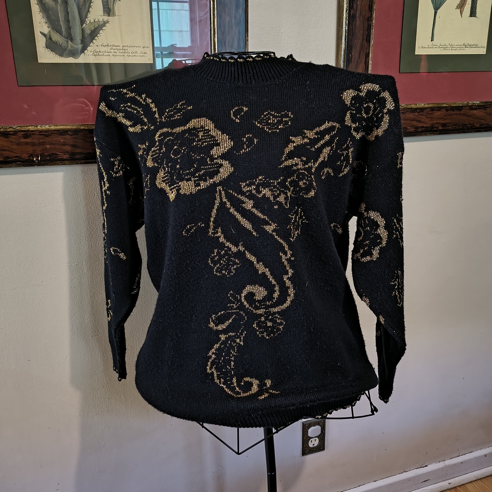 Elegant Black and Gold Sweater